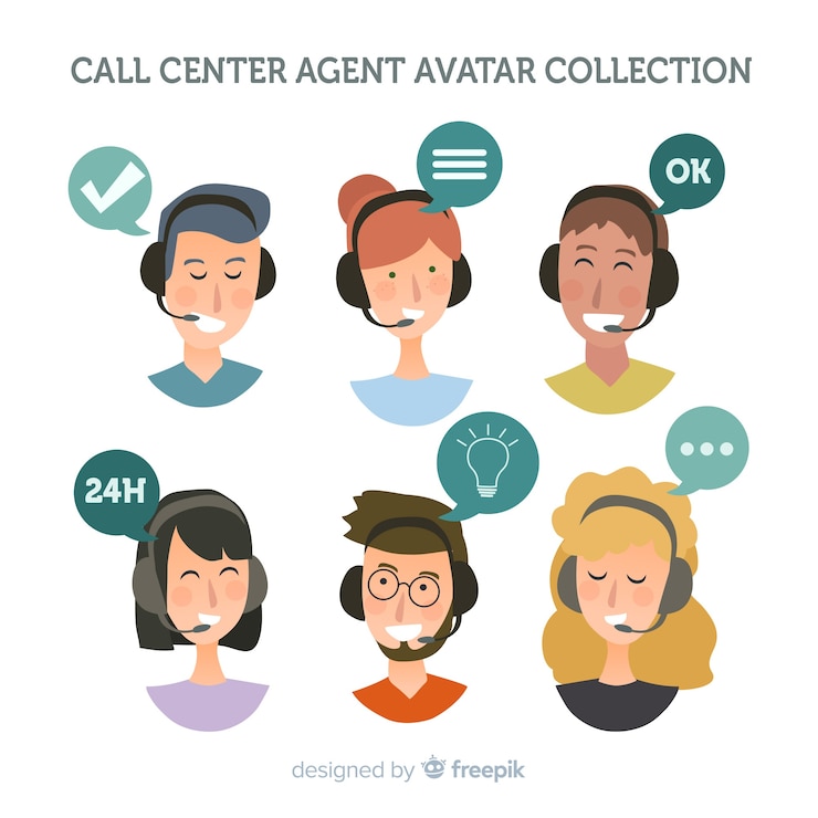 Zdarma Vektor ukázka avatara call centra