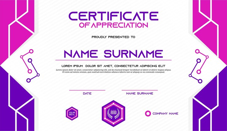 Zdarma Vektor vektorová šablona moderního technologického certifikátu