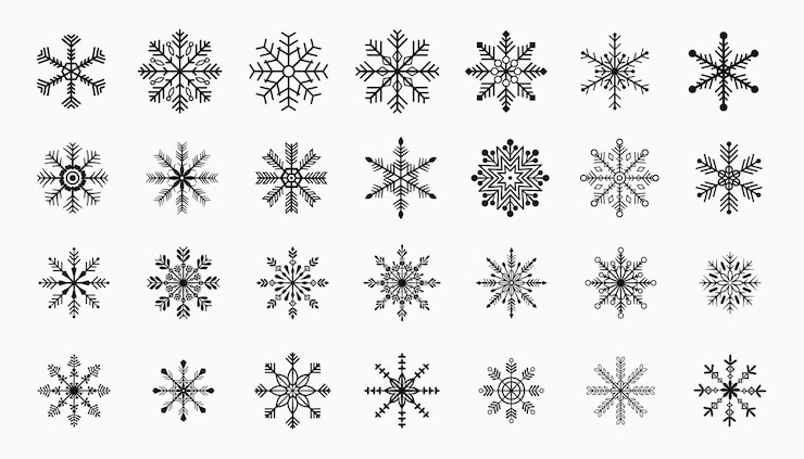 Zdarma Vektor velká sada sněhových vloček pro vánoční design, vektorová ilustrace