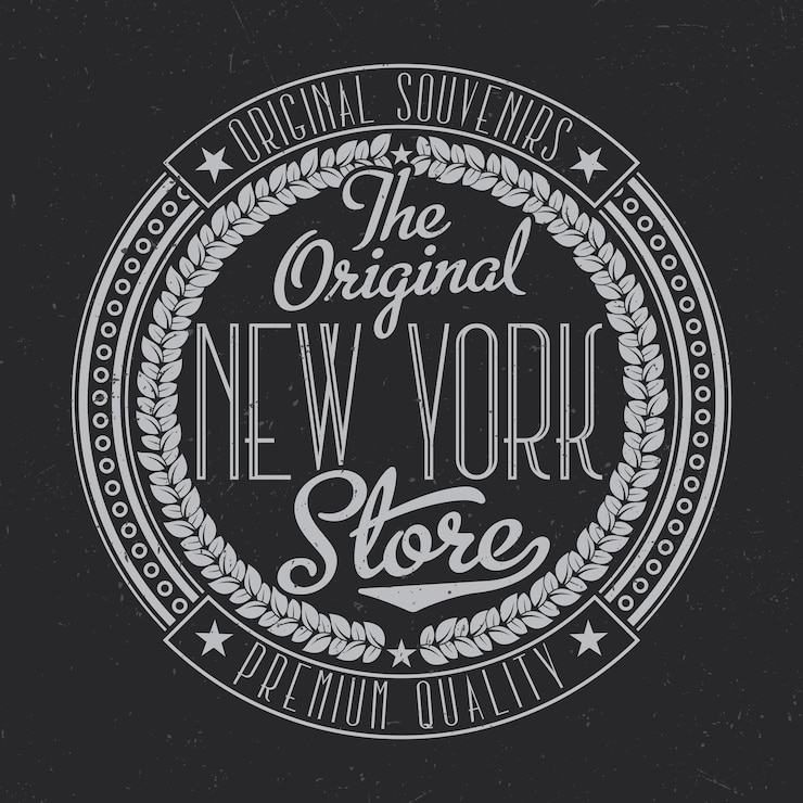 Zdarma Vektor vintage label design with lettering composition on dark background