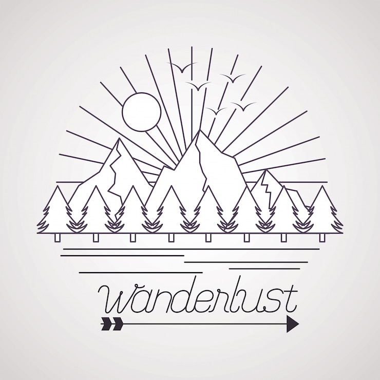Zdarma Vektor wanderlust explore adventure landscape