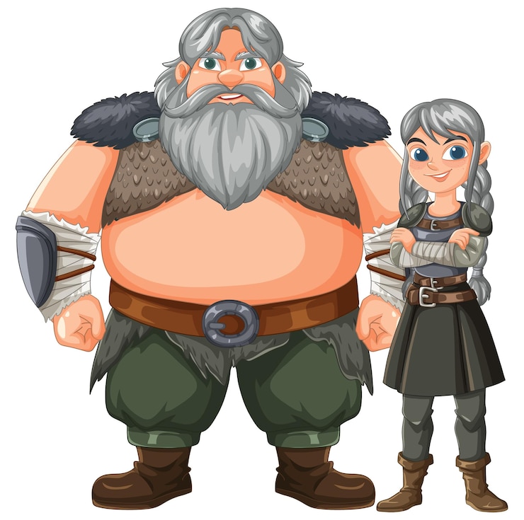 Zdarma Vektor warrior duo in medieval attire