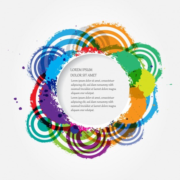 Watercolor circular frame