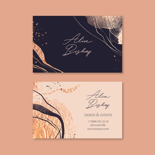 watercolor elegant business card