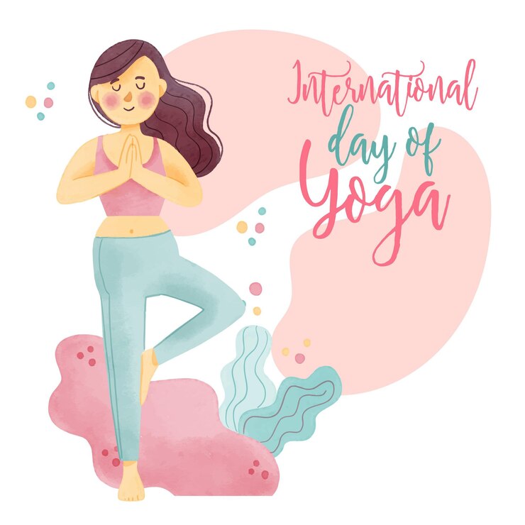 Zdarma Vektor watercolor international day of yoga