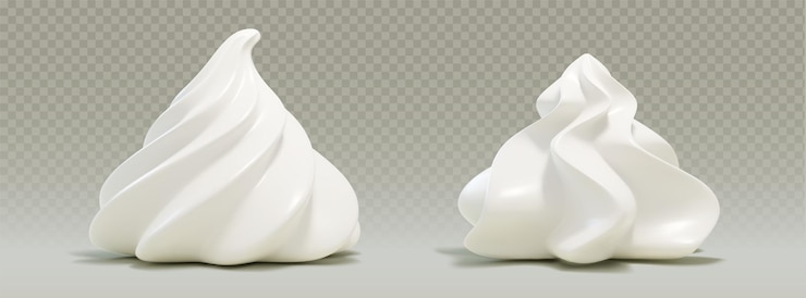 Zdarma Vektor whipped cream swirls set on transparent background