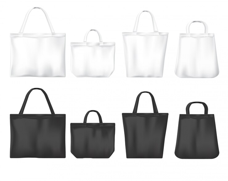 Zdarma Vektor white and black shopping eco friendly bags