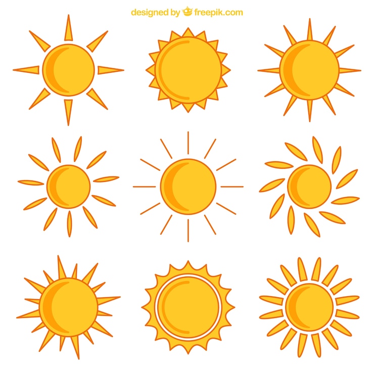 Zdarma Vektor yellow sunny icons