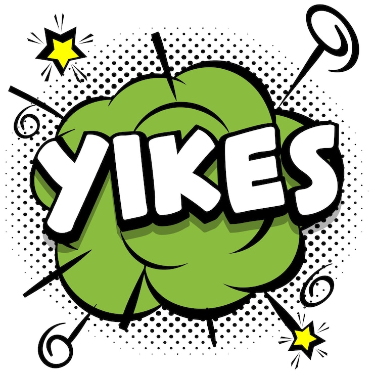 Zdarma Vektor yikes komiksově jasná šablona s bublinami s řečí na barevných rámech