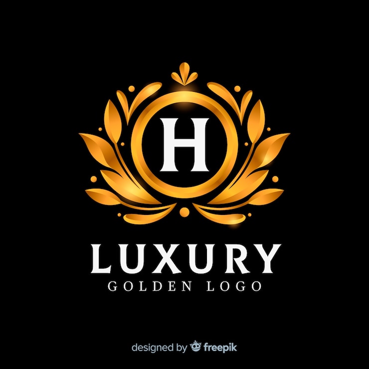 Zdarma Vektor zlaté elegantní logo plochý styl