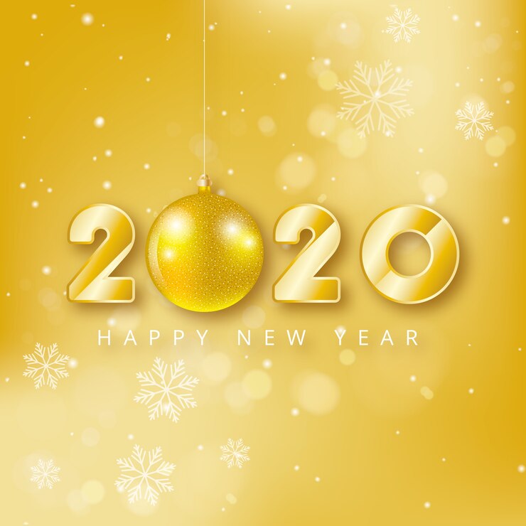Zdarma Vektor zlaté pozadí nový rok 2020