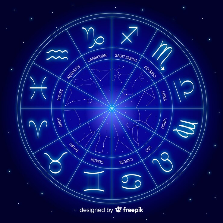 Zdarma Vektor zodiakální kolo na pozadí vesmíru