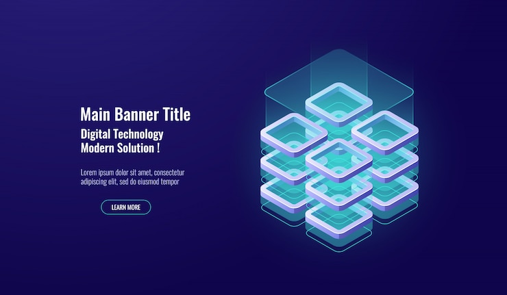 Zdarma Vektor zpracování velkých dat, koncept zabezpečení dat, izometrická ikona, serverovna databáze