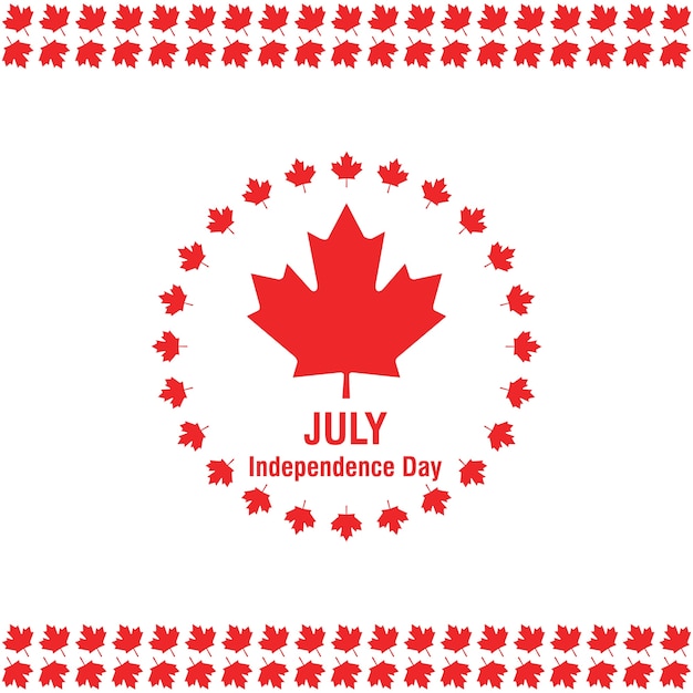 1 de julho Feliz Canadá Dia Bandeira do Canadá no Fundo Branco