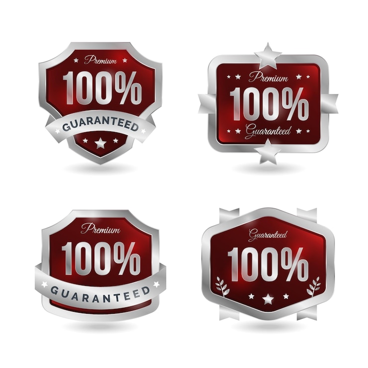 Vetor grátis 100% garantia de coleta de crachás