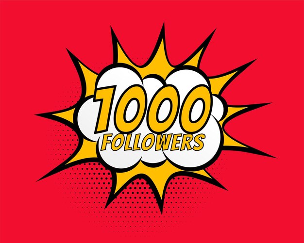 1000 seguidores de mídia social pós-design de conexão de rede