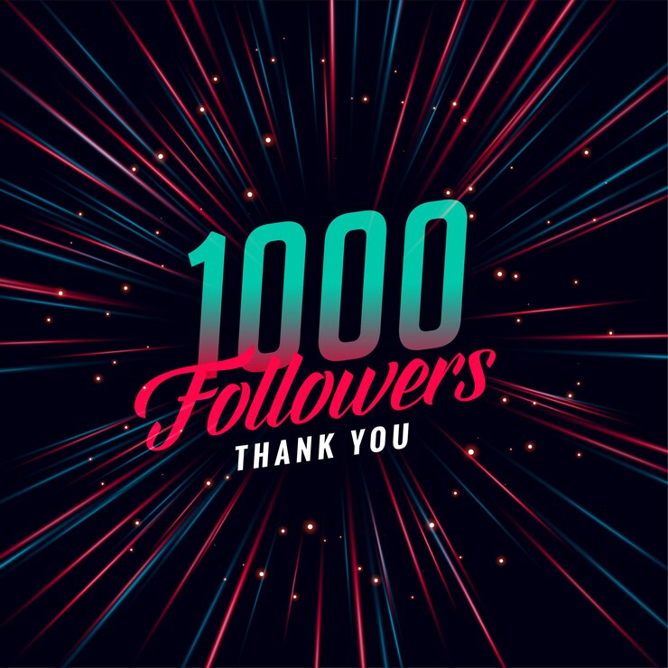 Vetor grátis 1000 seguidores de mídia social