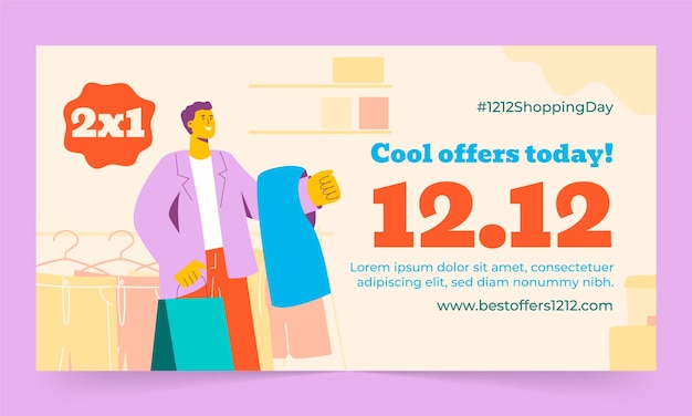 12.12 modelo de promoção de mídia social de vendas de dia de compras