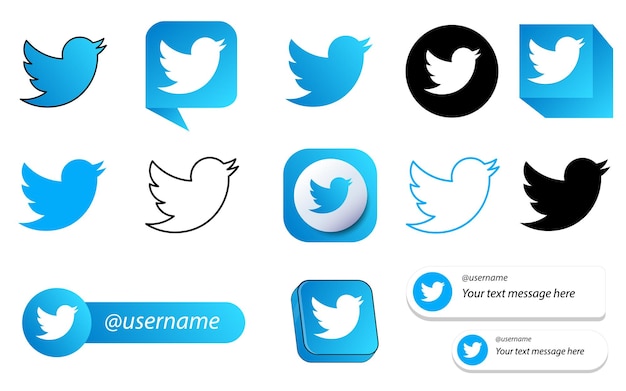 14 pacote de ícones de mídia social do Twitter Tweet