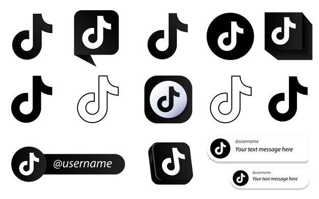 14 Tiktok Douyin Video China pacote de ícones de mídia social