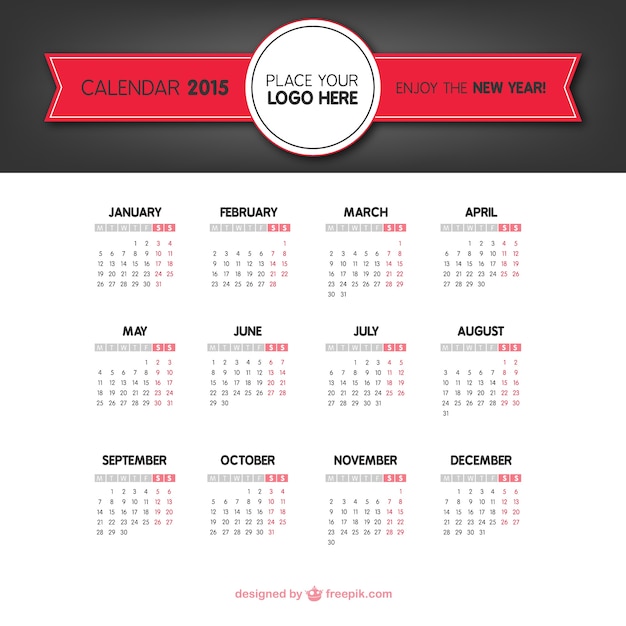 Vetor grátis 2015 calendário clássico