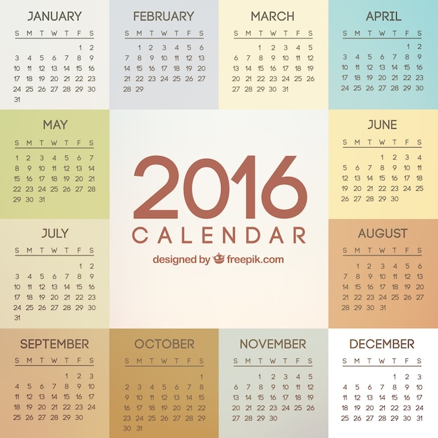 2016 ano calendário