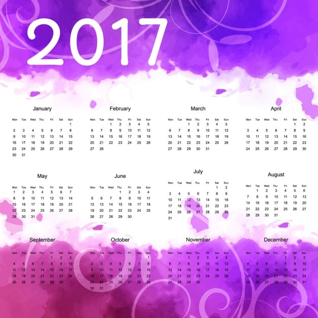 2017 calendário floral