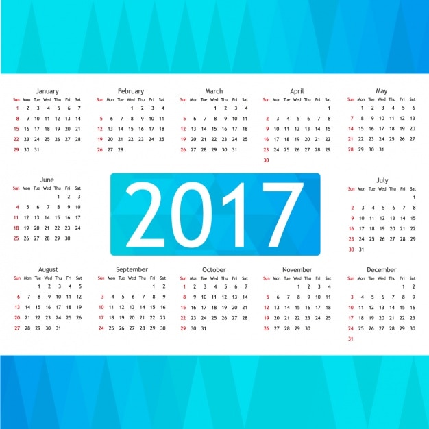 2017 projeto do calendário