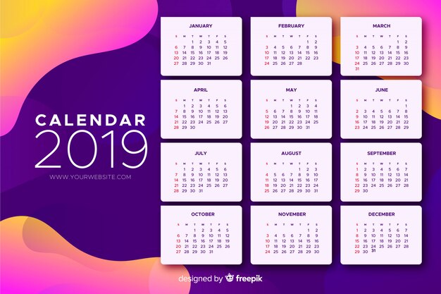 2019 resumo calendário