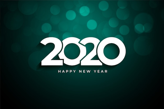 Vetor grátis 2020 feliz ano novo saudação criativa