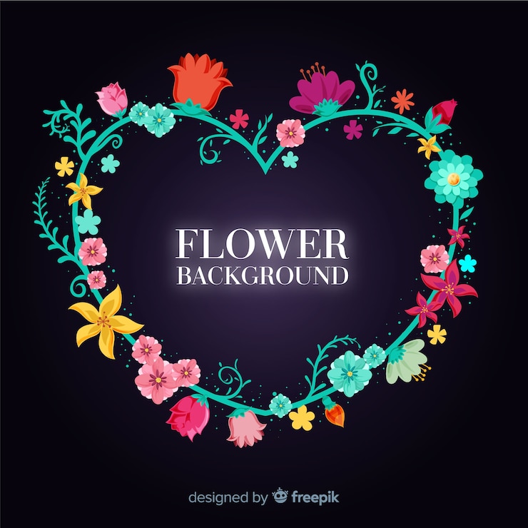Vetor grátis 2d fundo floral