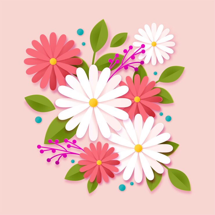 Vetor grátis 2d gradiente estilo papel flores