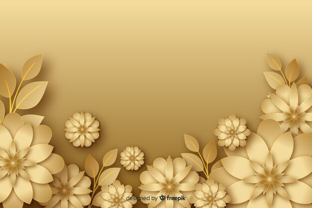 3 d fundo dourado flores