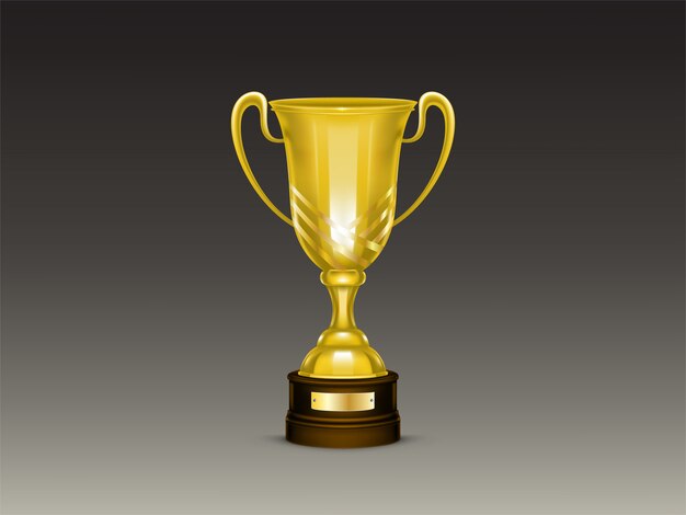 3d copo realista, troféu de ouro para o vencedor da competição, campeonato.