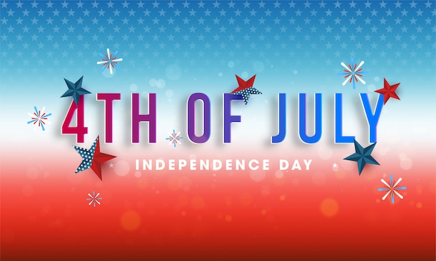 4 de julho, design do dia da independência decorado
