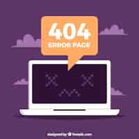 Vetor grátis 404 design de erro com laptop