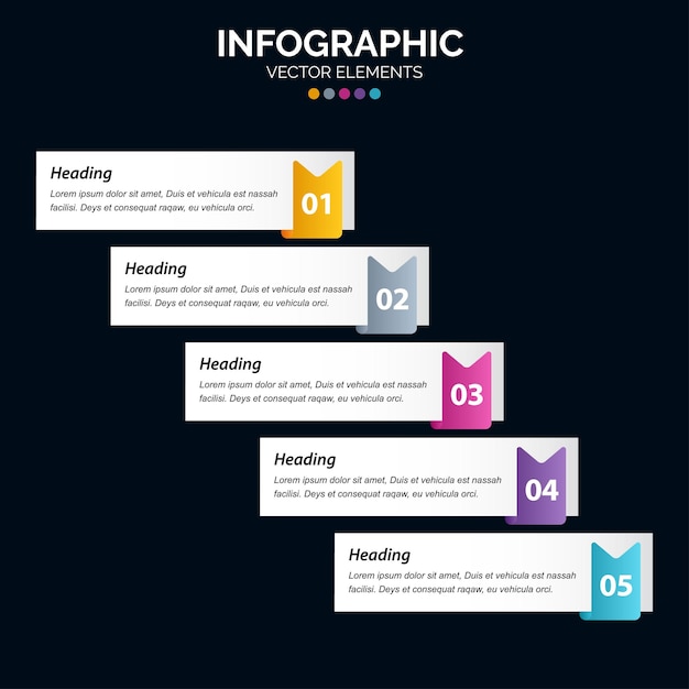 5 opção infográficos diagrama relatório anual web design etapas ou processos do conceito de negócios