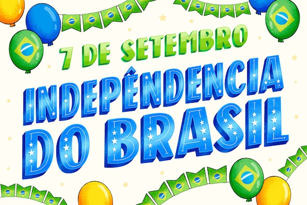 7 de setembro fundo desenhado à mão