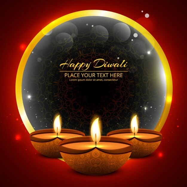 A cor vermelha brilhante fundo Diwali feliz