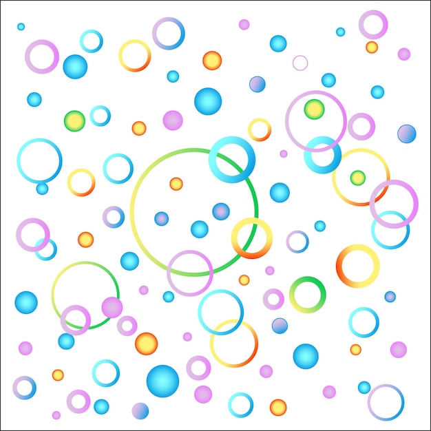 A ideia da imagem de fundo de uma criança em uma variedade de cores balões e espirais de cores festivas imagem vetorial Vetor Premium