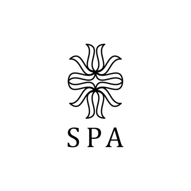 A palavra spa tipografia logo vector