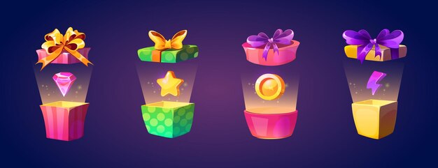 Abra caixas de presentes com o ícone do bônus ganho com o saque do jogo