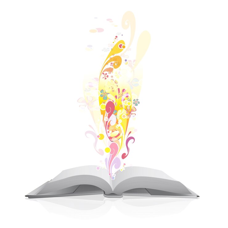Vetor grátis abra o livro com formas abstratas
