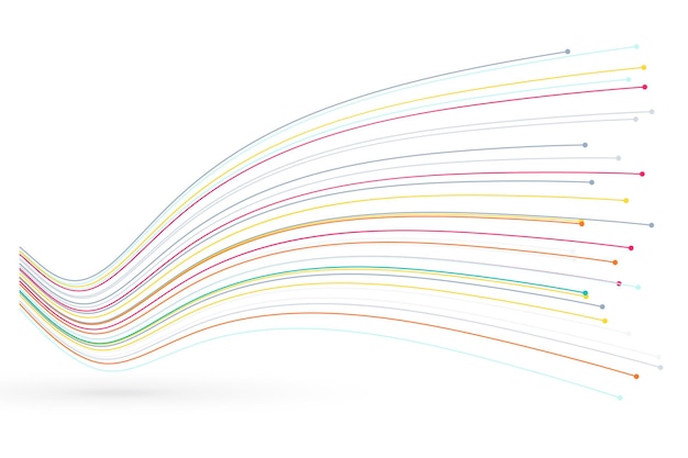 Abstração de grandes dados linhas tecnológicas coloridas conceito de fundo vetor de design