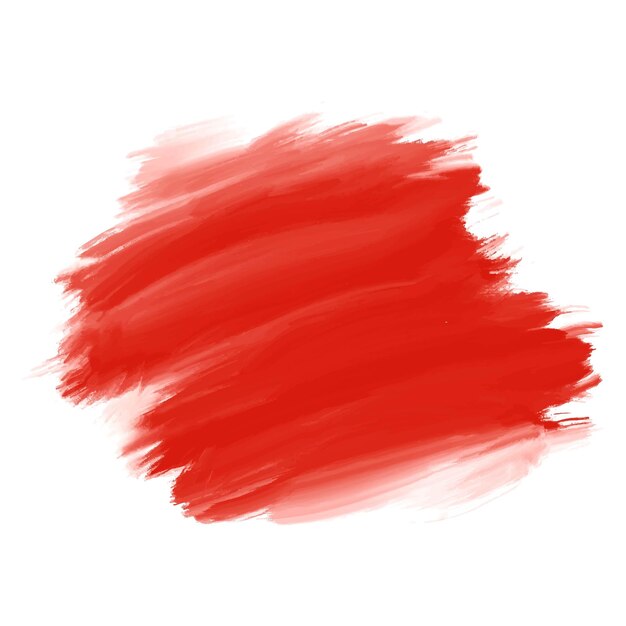 Abstração de pincel de aquarela vermelha em fundo branco