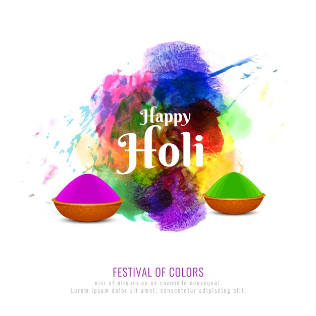 Abstract Happy Holi design colorido fundo do festival