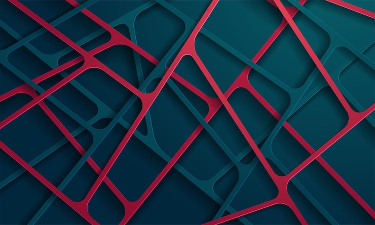 Vetor grátis abstracto de papel azul e vermelho cortado com fundo com formas simples