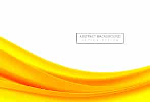 Vetor grátis abstrata laranja e amarela onda fluindo sobre fundo branco