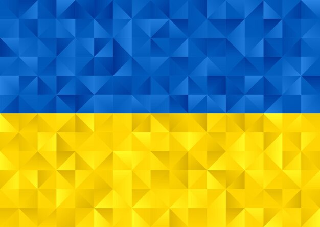 Abstrato com um fundo de bandeira da ucrânia de baixo estilo poli
