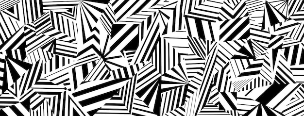 Abstrato de grupos de linhas em cores preto e branco